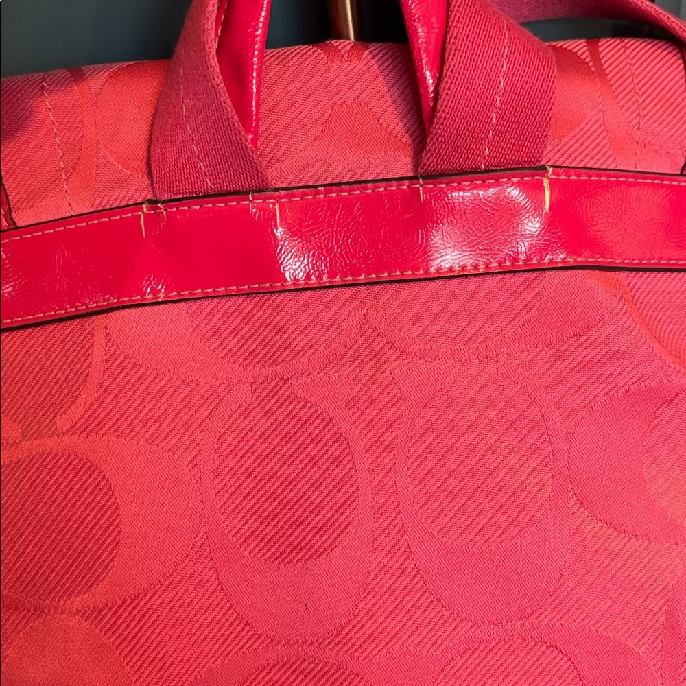 Coach Kyra Signature Backpack in Hibiscus F16548 with charm - Picture 10 of 15
